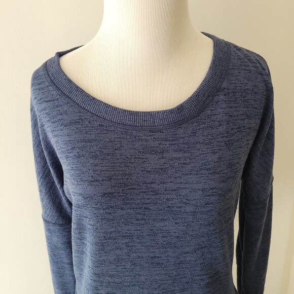 Athleta Cityscapes Sweatshirt Zip Detail Blue Pullover Boxy Fit Small - Picture 5 of 13